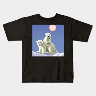 Cute polar bear family Kids T-Shirt